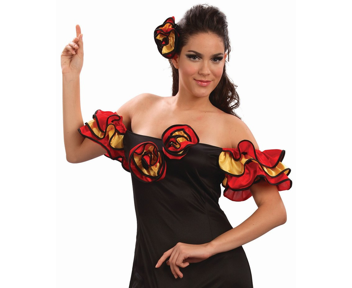 Role play-set for adult Spanish Girl (dress, hairband), size S